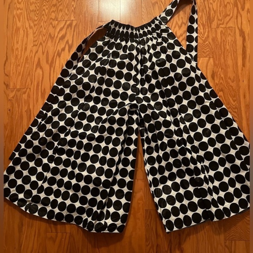 Wide leg black and white polka dot palazzo pants, NEW